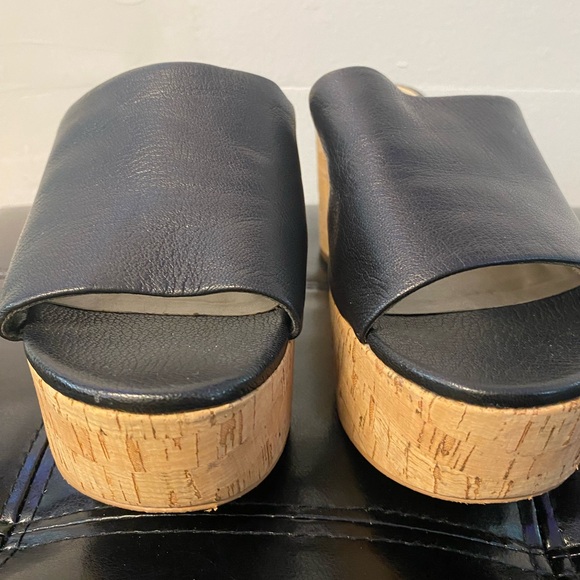 Vince Camuto beautiful black wedge sandals with cork platform 8.5 - Picture 4 of 6